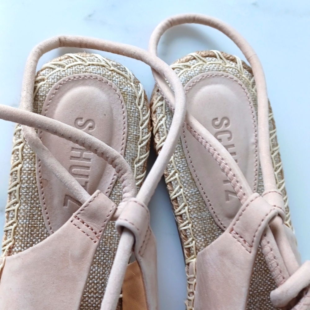 SCHUTZ Nude Pink Espadrille Lace-Up Flats - Picture 3 of 4